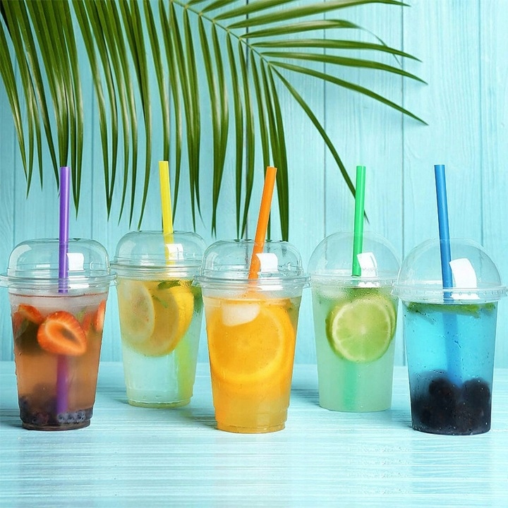 Słomki plastikowe do bubble tea rurki kolorowe Grube 200 sztuk Marka Mawa