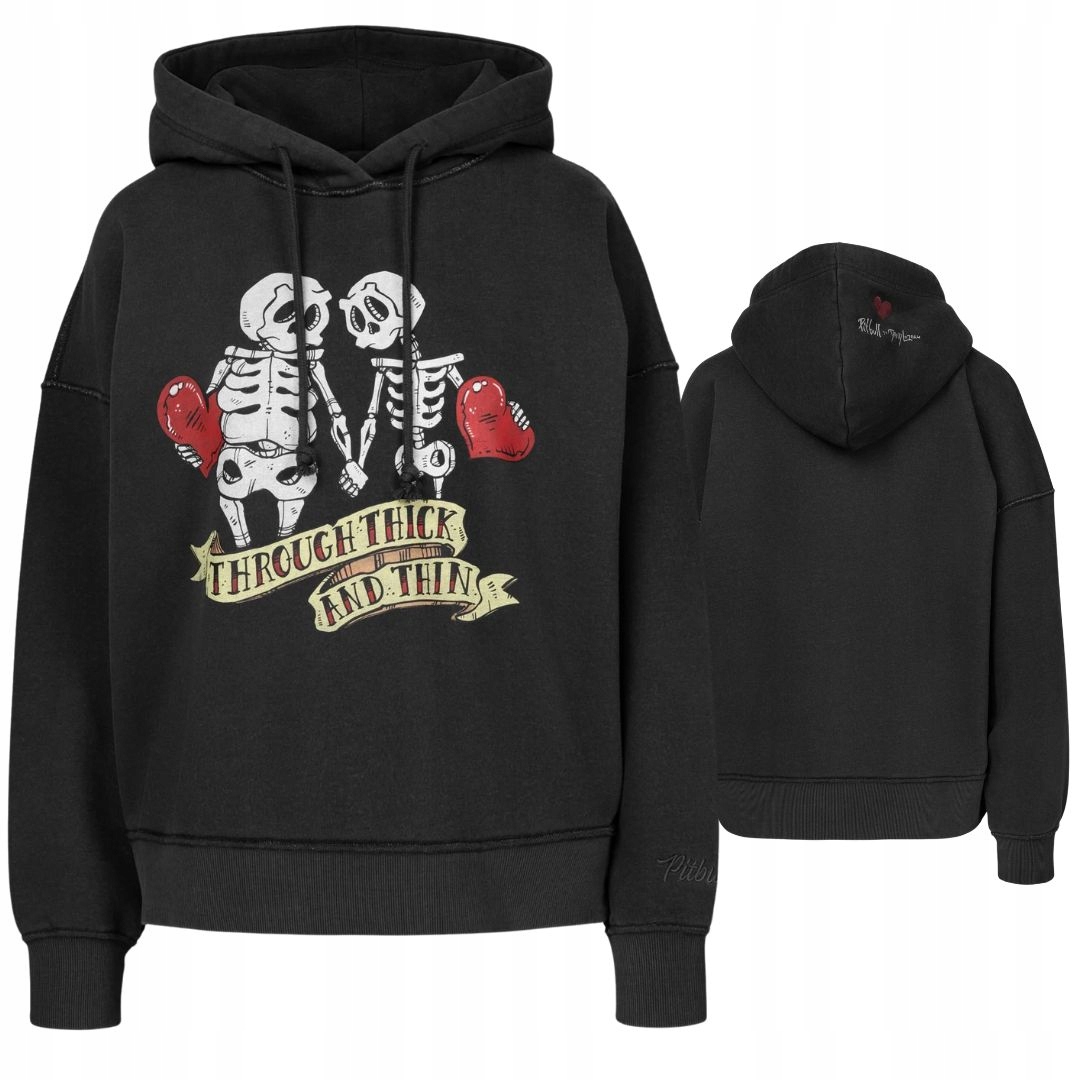 Pitbull West Coast Dámská Mikina Washed Lovia Thick & Thin Černá M/L