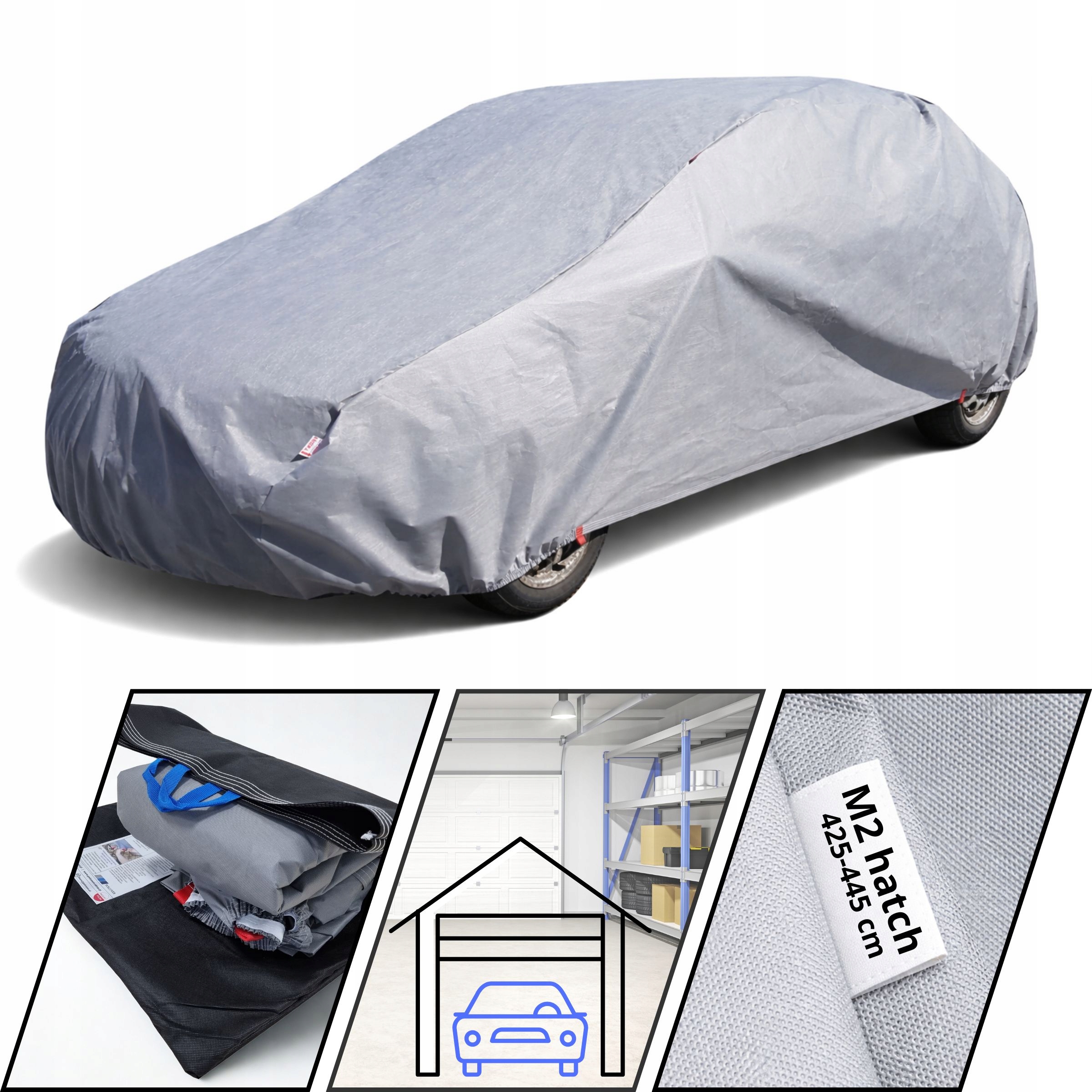 Polcover Autoplachta Simple vel. M hatchback 410-440 cm, do garáže