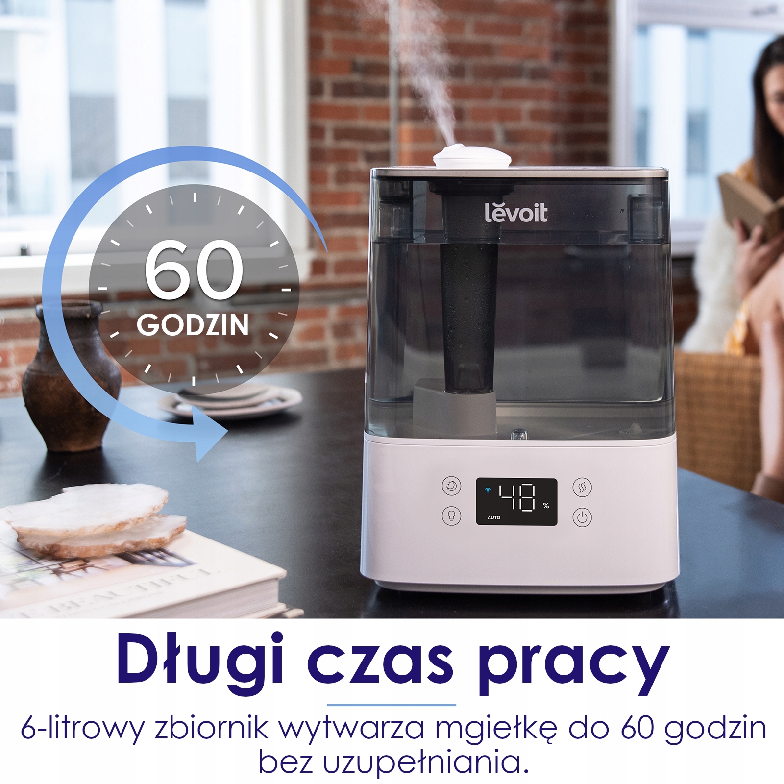 Nawilżacz powietrza Levoit Classic 300S cichy aroma 300 ml/h aplikacja 47m2 Stan opakowania oryginalne