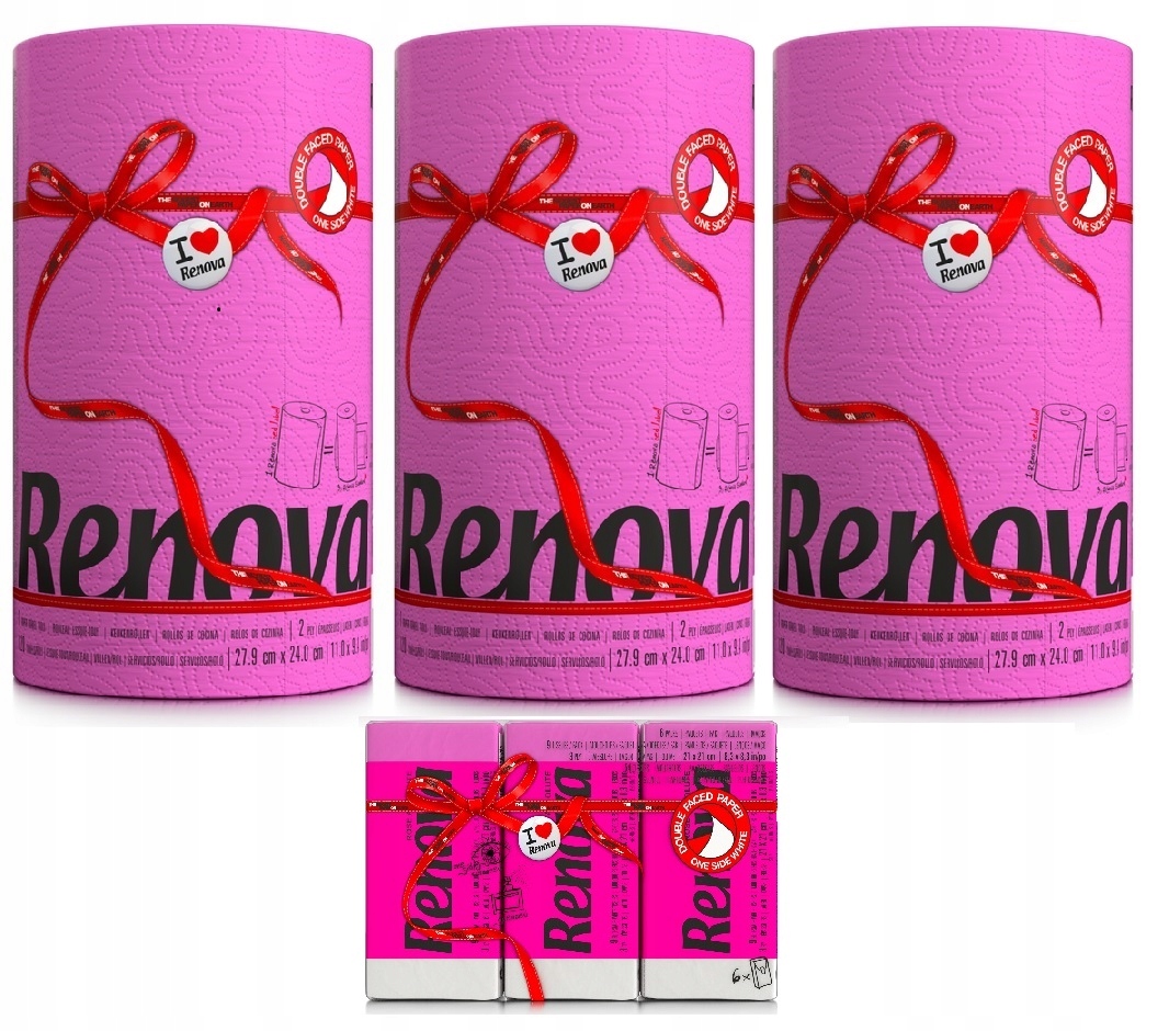 

3x Różowy Ręcznik Papierowy Renova