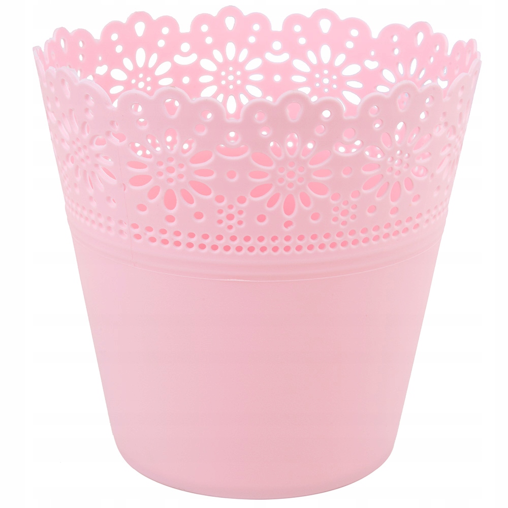 

Osłonka Na Doniczkę Plastikowa Dekoracyjna Różowa