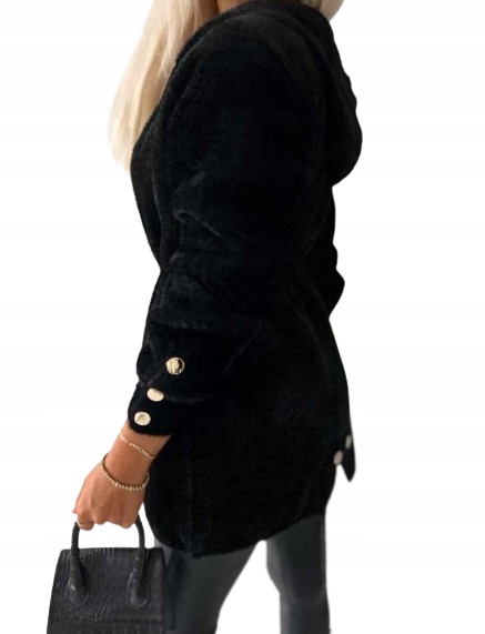 ALPAKA CIEPŁY PŁASZCZ Z KAPTUREM NARZUTKA PRZEJŚCIOWA WEŁNA Kolekcja 2023