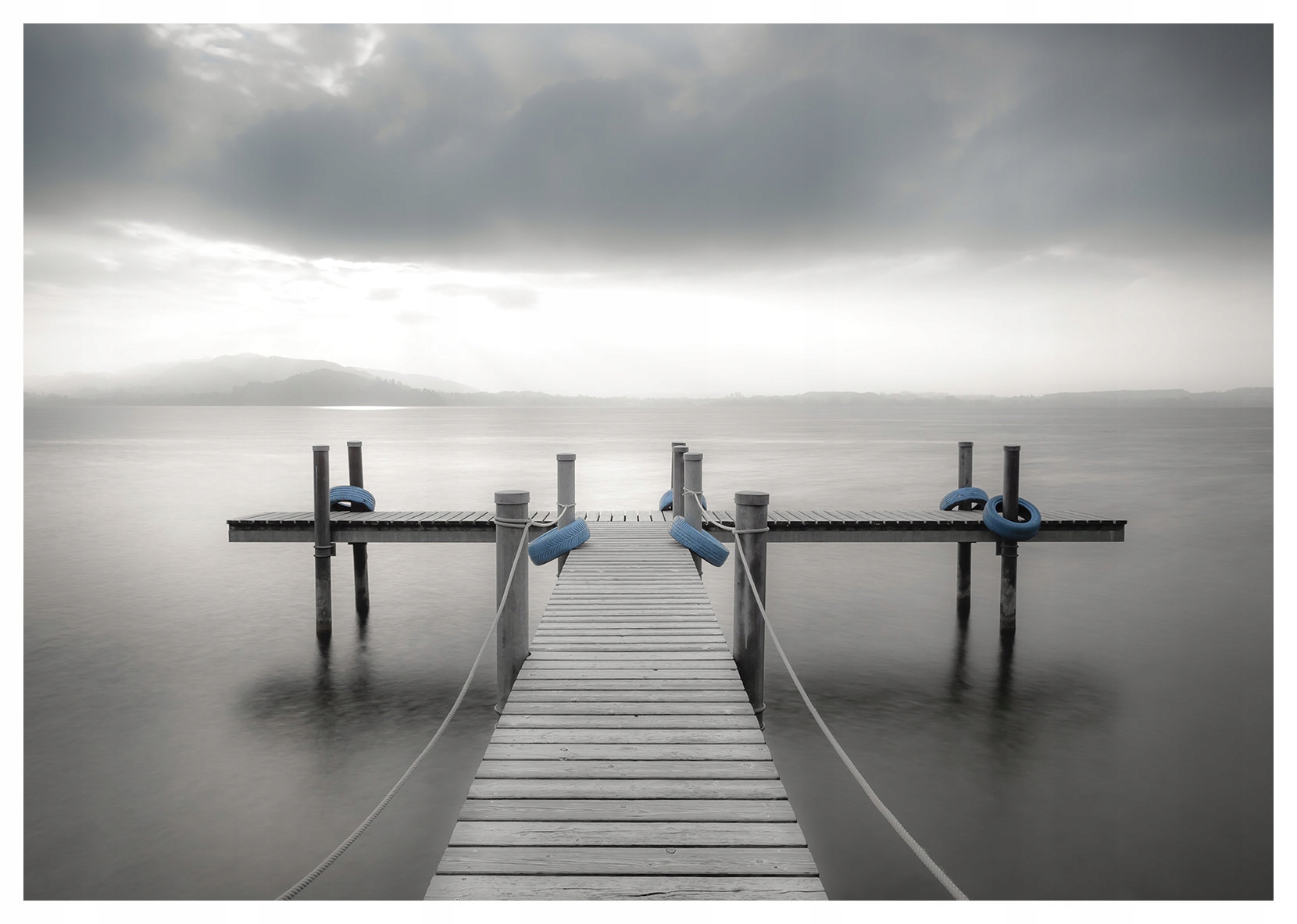 Vliesová fototapeta Pokojné more mólo a horizont Krajina 300x210 lepidlo