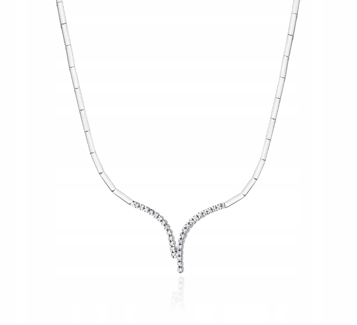 

Elegancki 585 Naszyjnik Brylant Białe Złoto 0,26ct