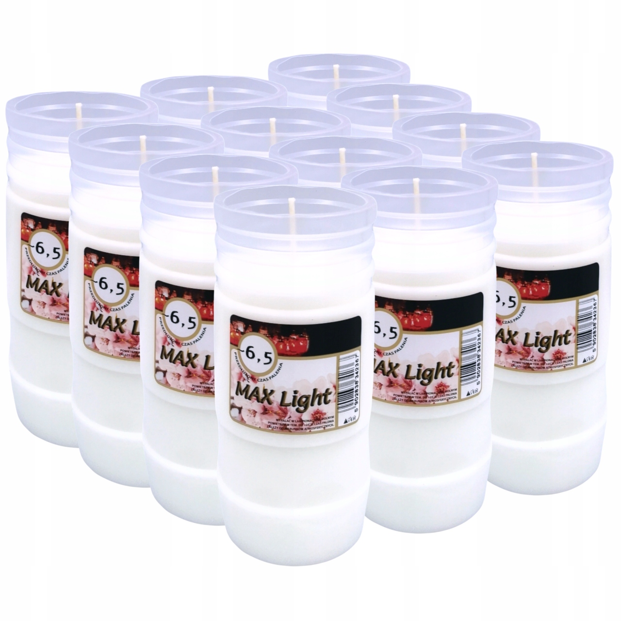 

Wkłady do zniczy parafinowe 6-7dni Max Light 12szt