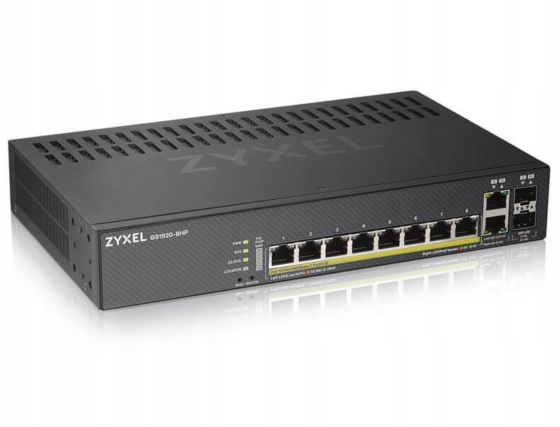 Zyxel GS1920-8HPv2 10 Port Smart Managed Switch 8x Gigabit Copper and 2x Gi