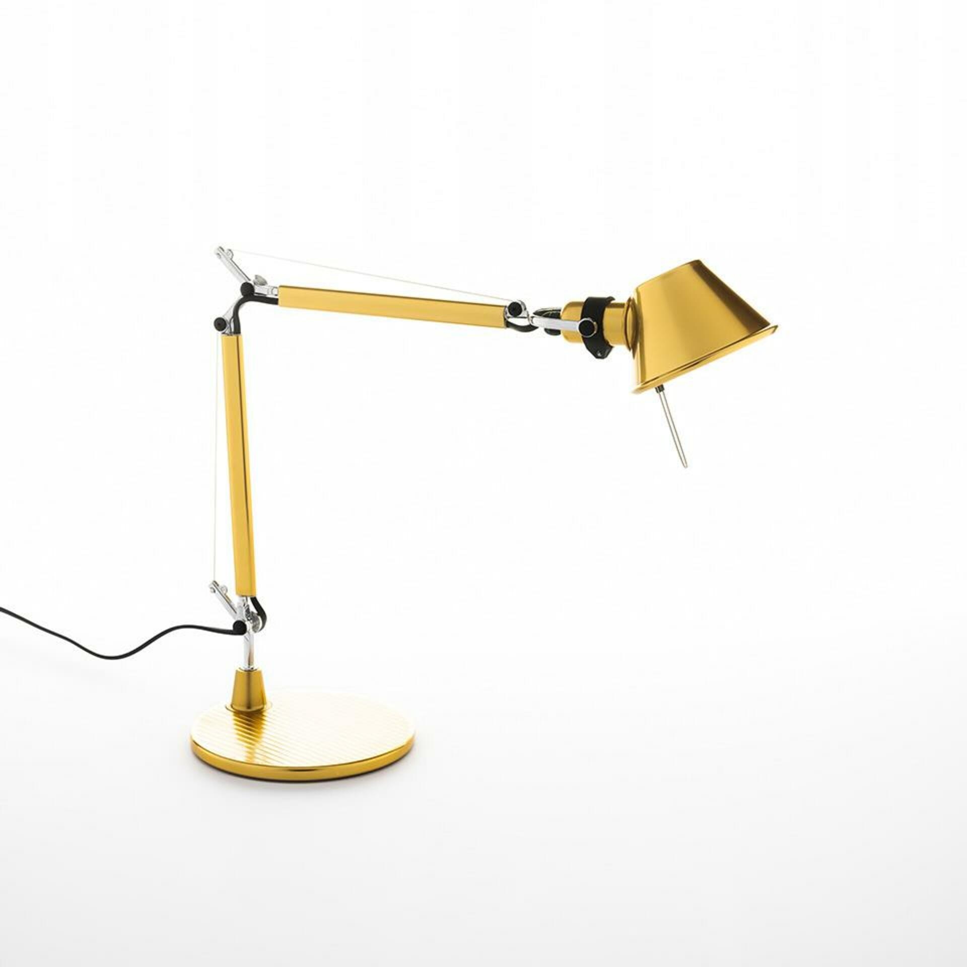 Stolová lampa Artemide Tolomeo Micro zlatá telo a základňa 0011860A