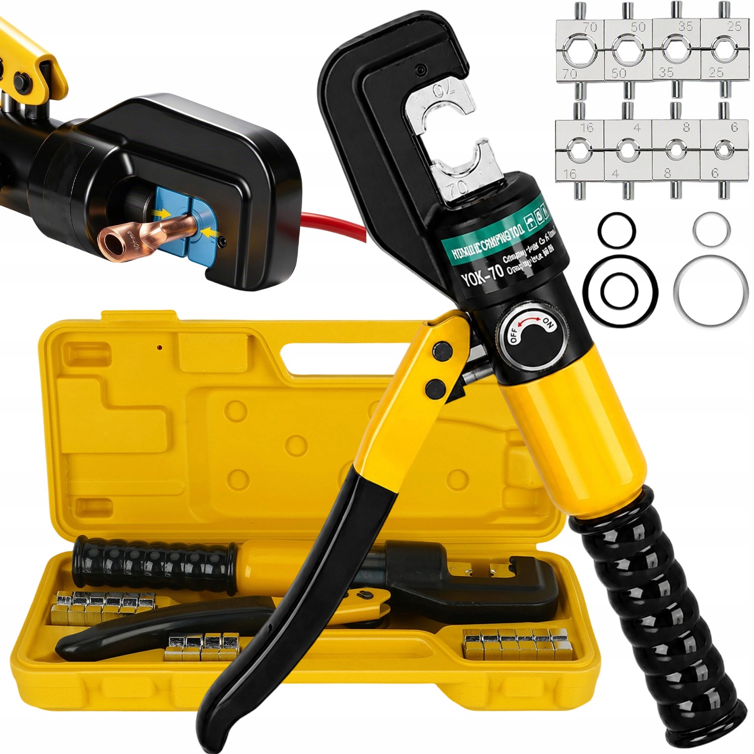 Hydraulická Svorka Pro Kabelové Dutinky, Matrice, Sada 14T, Otáčení O 180°
