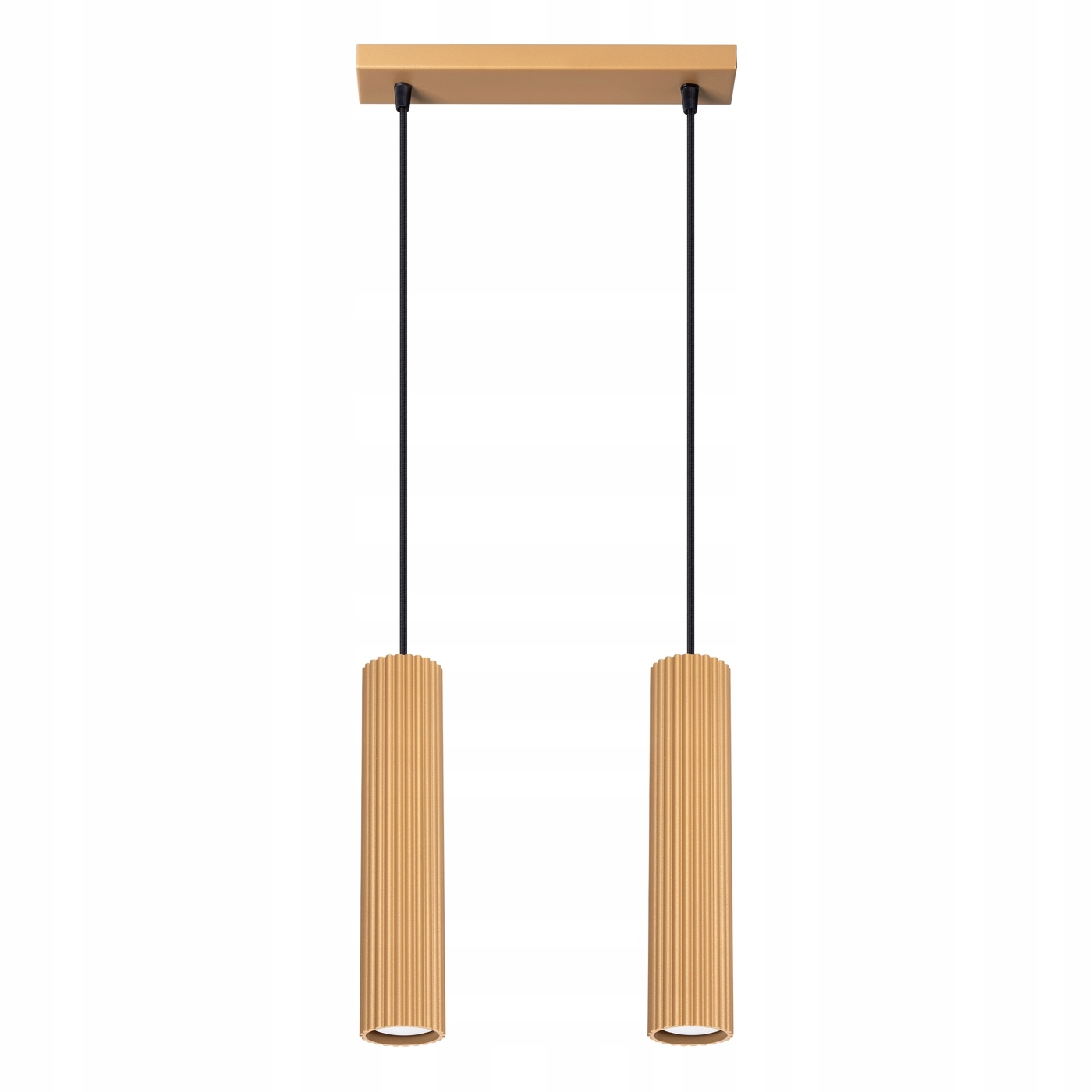 Sollux Závesná lampa dvojitá zlatá s vrúbkovanými tubami 30 cm nad stôl ostrov bar