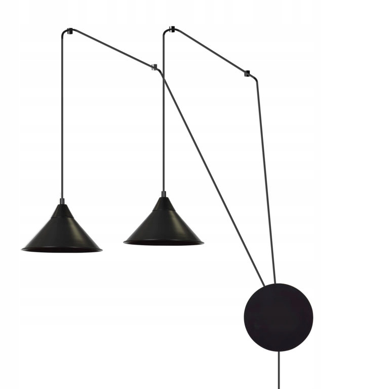 Závesná lampa Abramo 2 Black moderná, loft, čierna