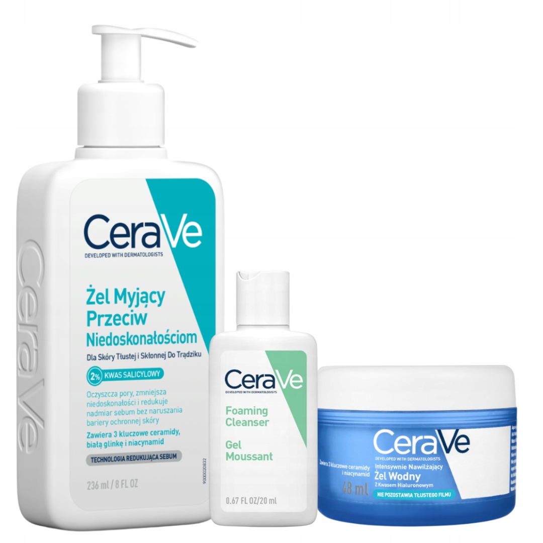 CeraVe Żel przeciw niedoskonałościom 236ml Żel wodny nawilżający 48g