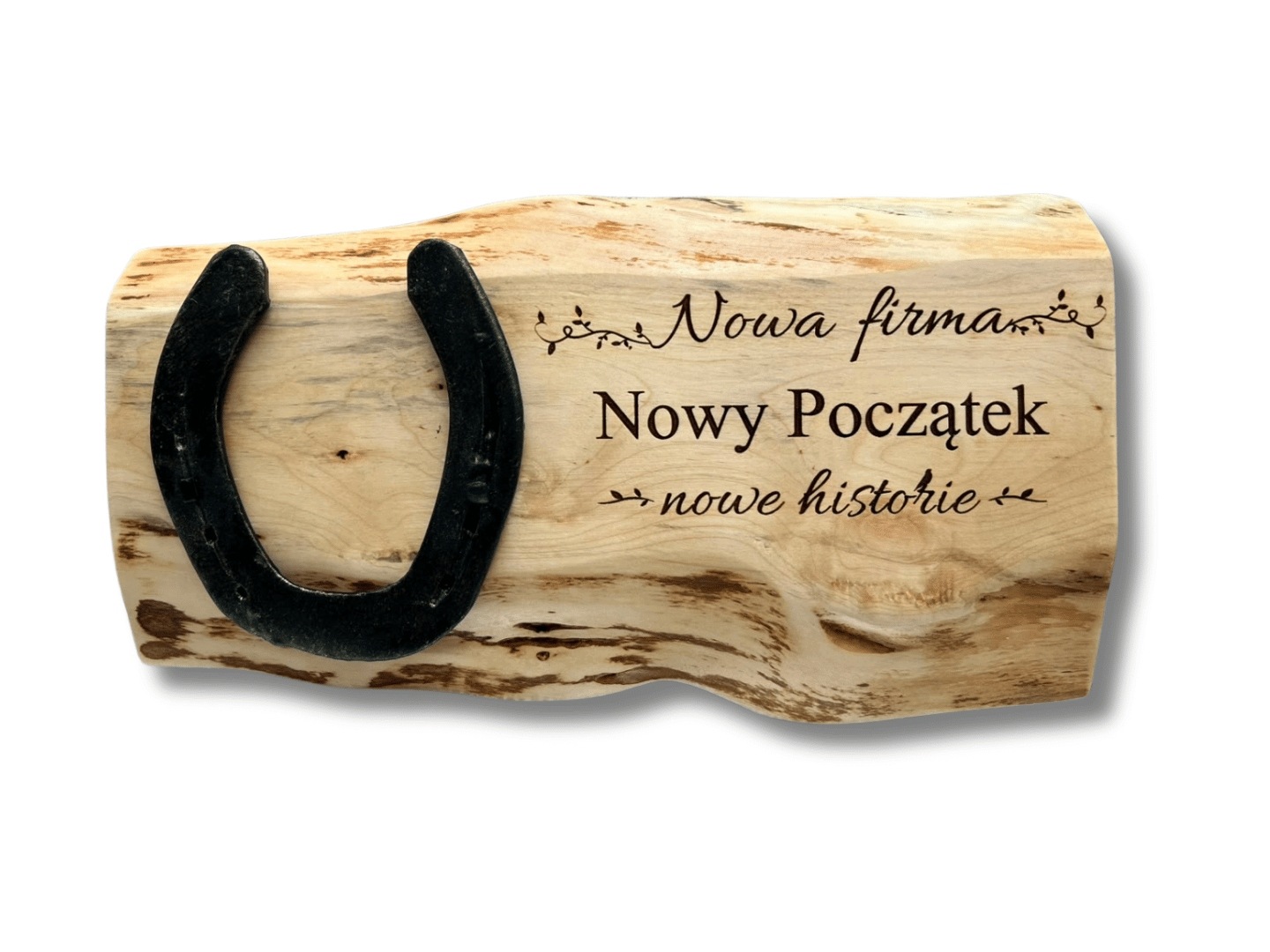 Originální dárek, naštěstí podkova, nová firma, deska s gravírováním