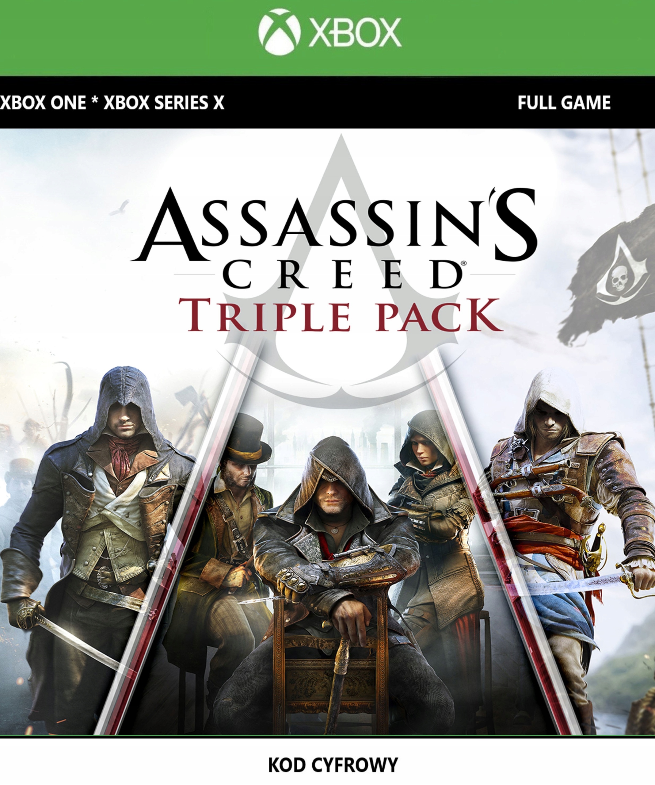 Assassin's Creed Triple Pack Black Flag Unity Syndicate Kod Xbox One Series