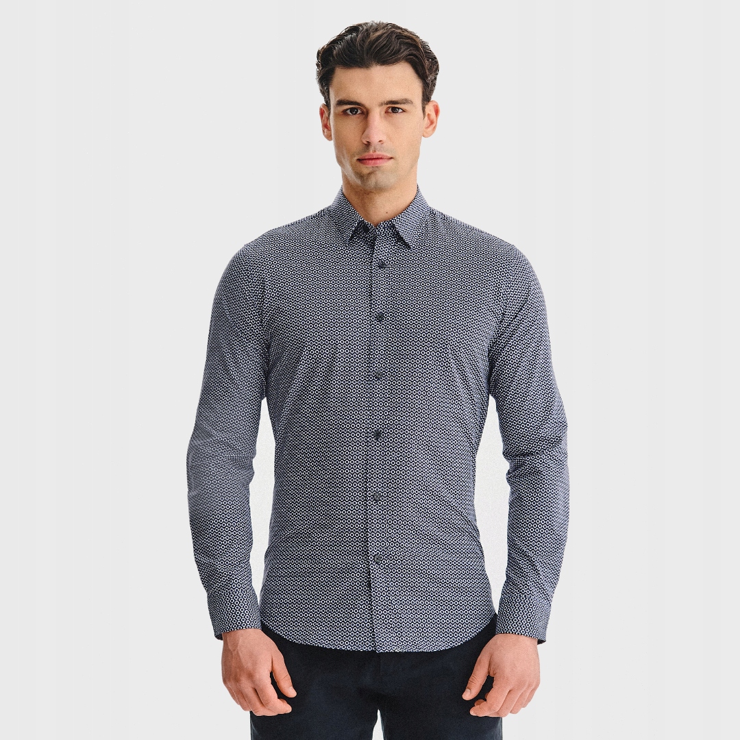 Tmavě modrá pánská košile s květinovým vzorem Pako Lorente vel XXL