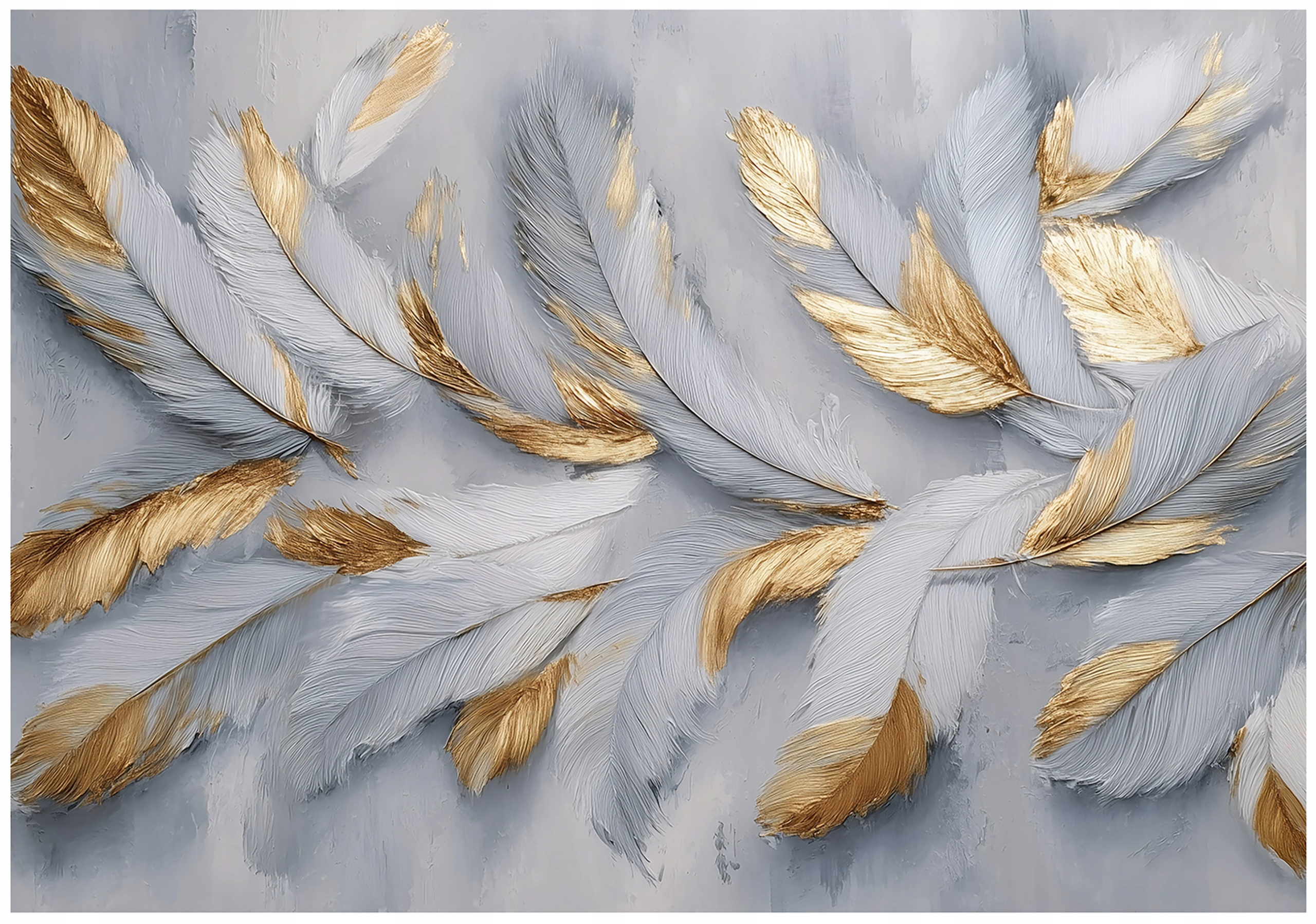 Fototapeta Peříčka Glamour Zlatá Ložnice Obývací Pokoj Tapeta Vliesová 350x250