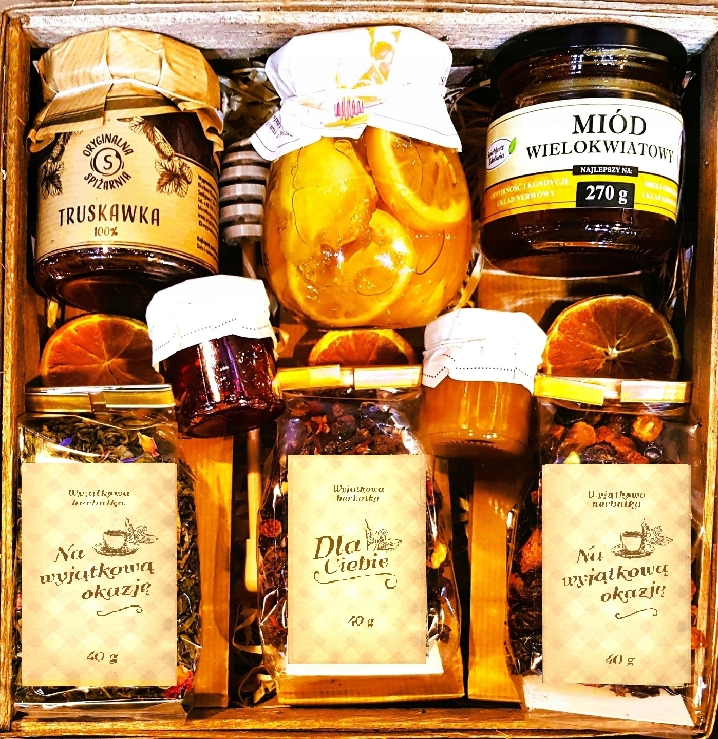 Levně Dárkový Koš Dárek Med Citron Malina Zavařenina