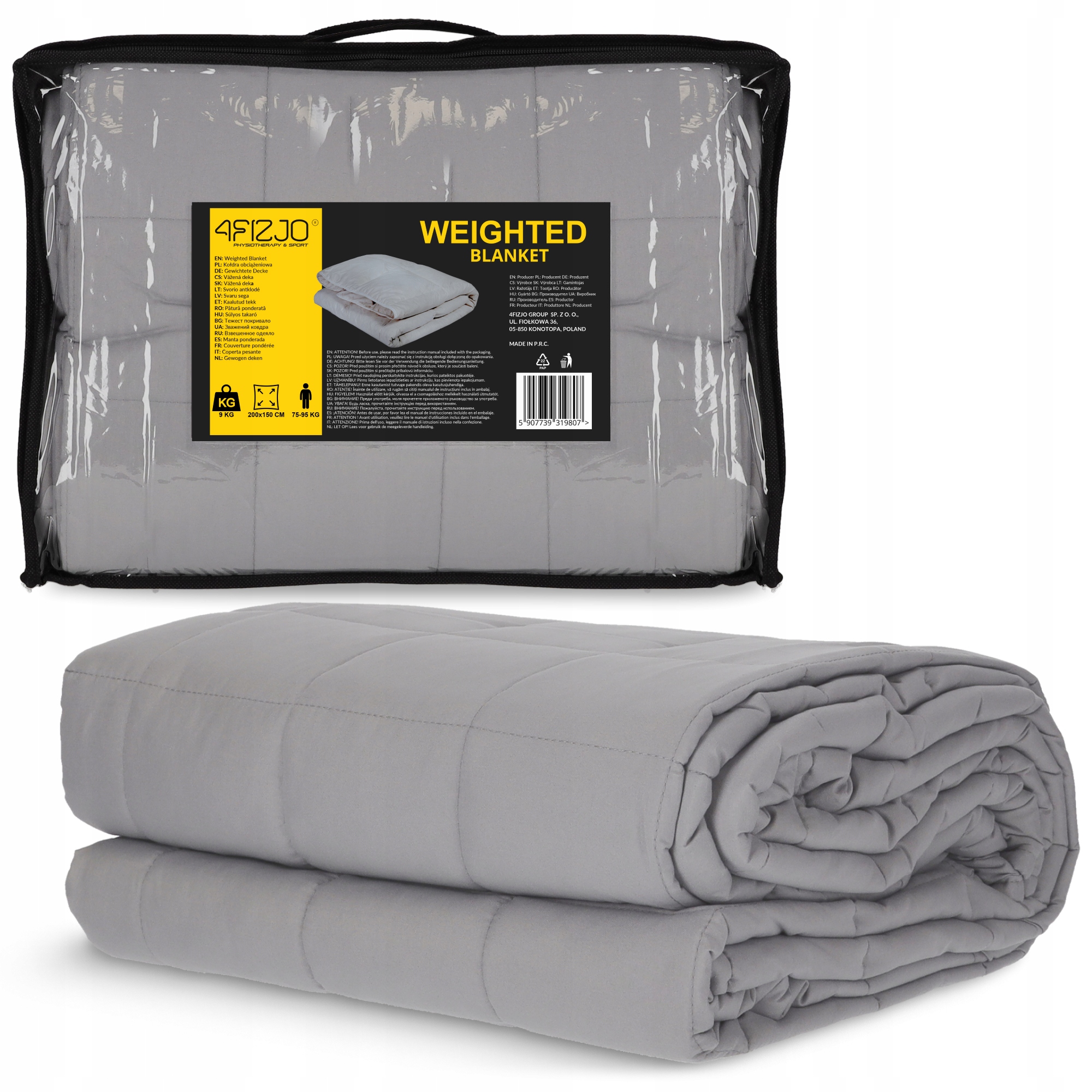 Kołdra Obciążeniowa Koc Sensoryczny Dla Dzieci I Dorosłych 150x200 CM 9 Kg