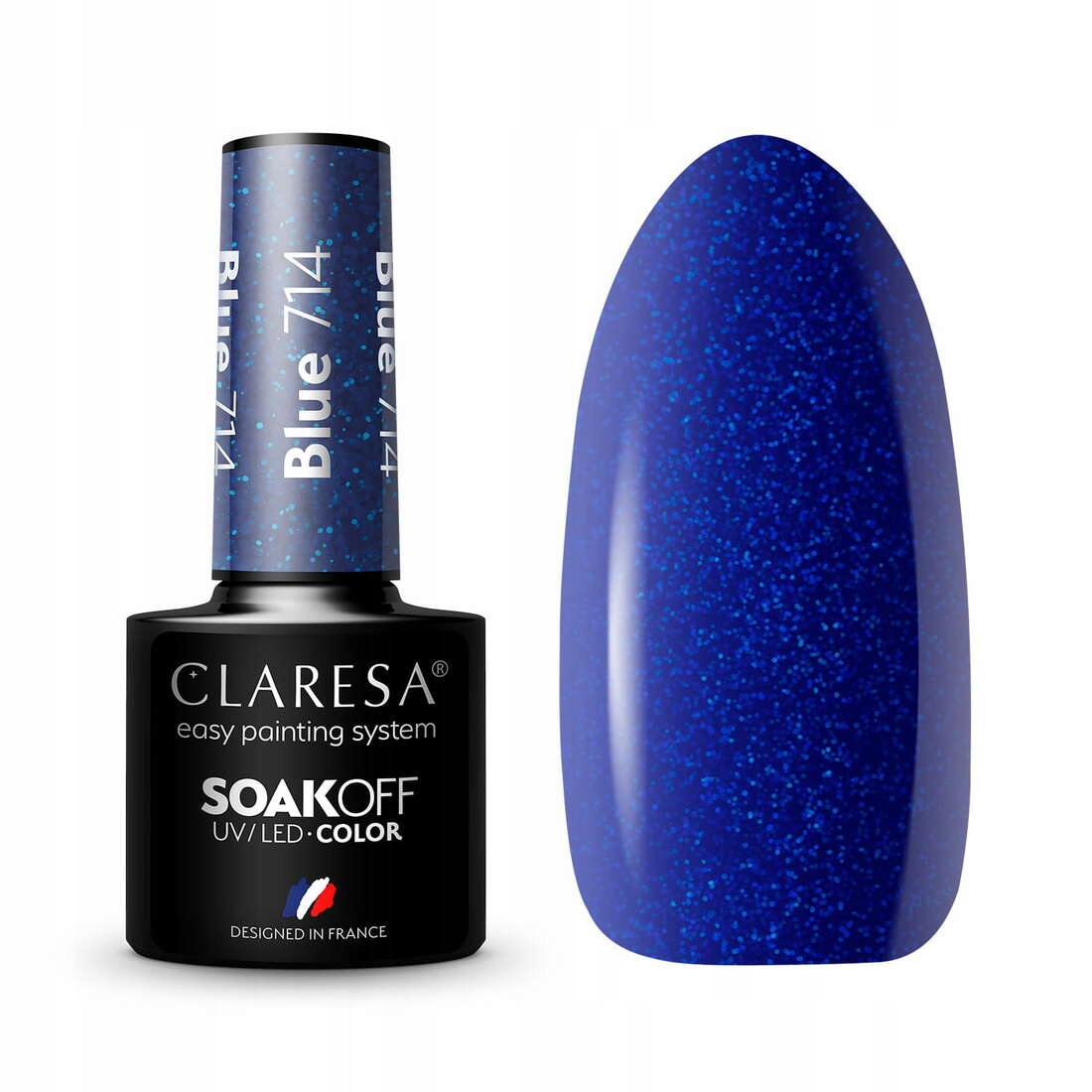 

Claresa Lakier hybrydowy Blue 714 Soak Off Uv/led
