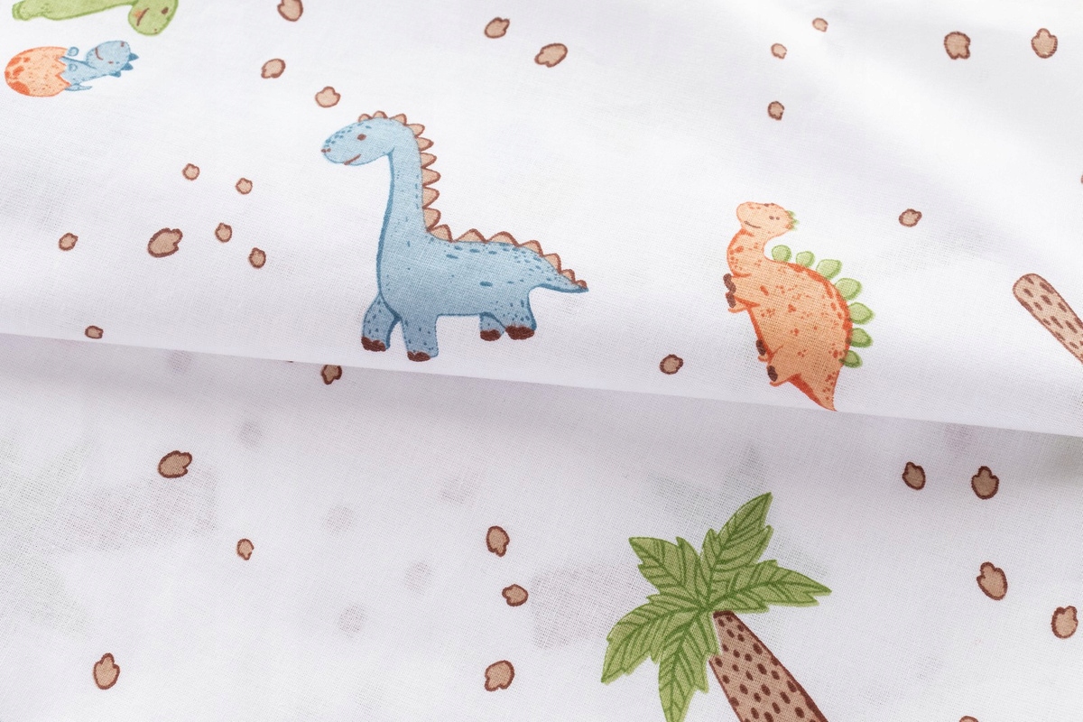 Poszewka na Poduszkę BAWEŁNA 40x40 Jasiek Biała kolorowe DINOZAURY Marka Łóżkoholicy