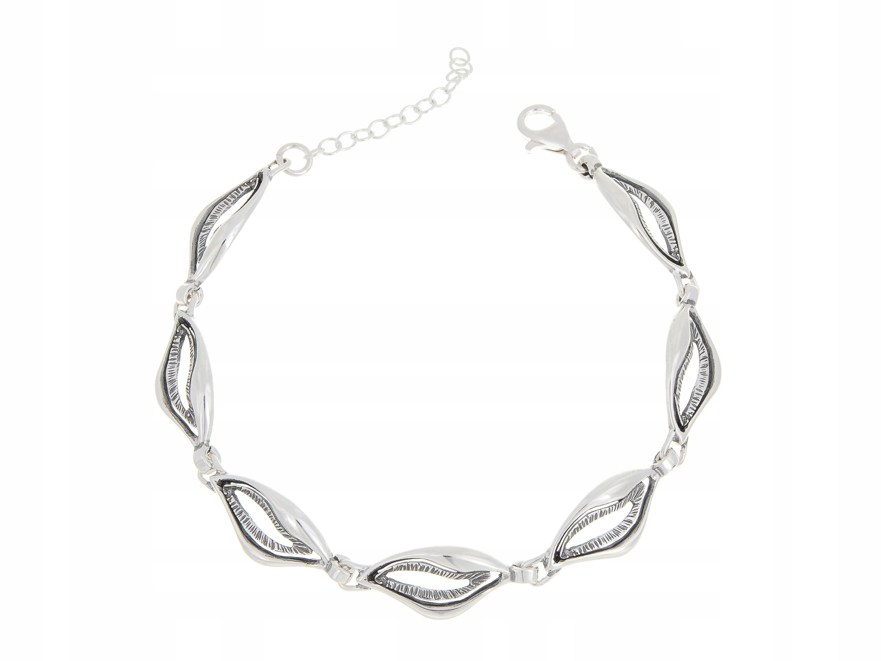 Krásný Stříbrný Náramek Samotné Stříbro 21,5 CM