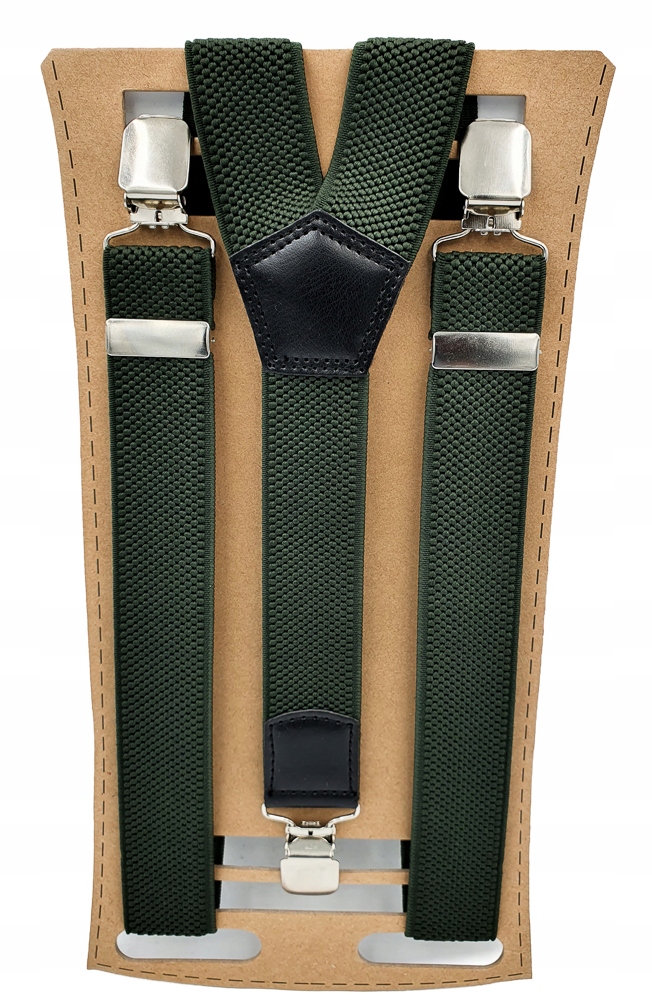 Szelki chłopięce zieleń butelkowa jednokolorowe.