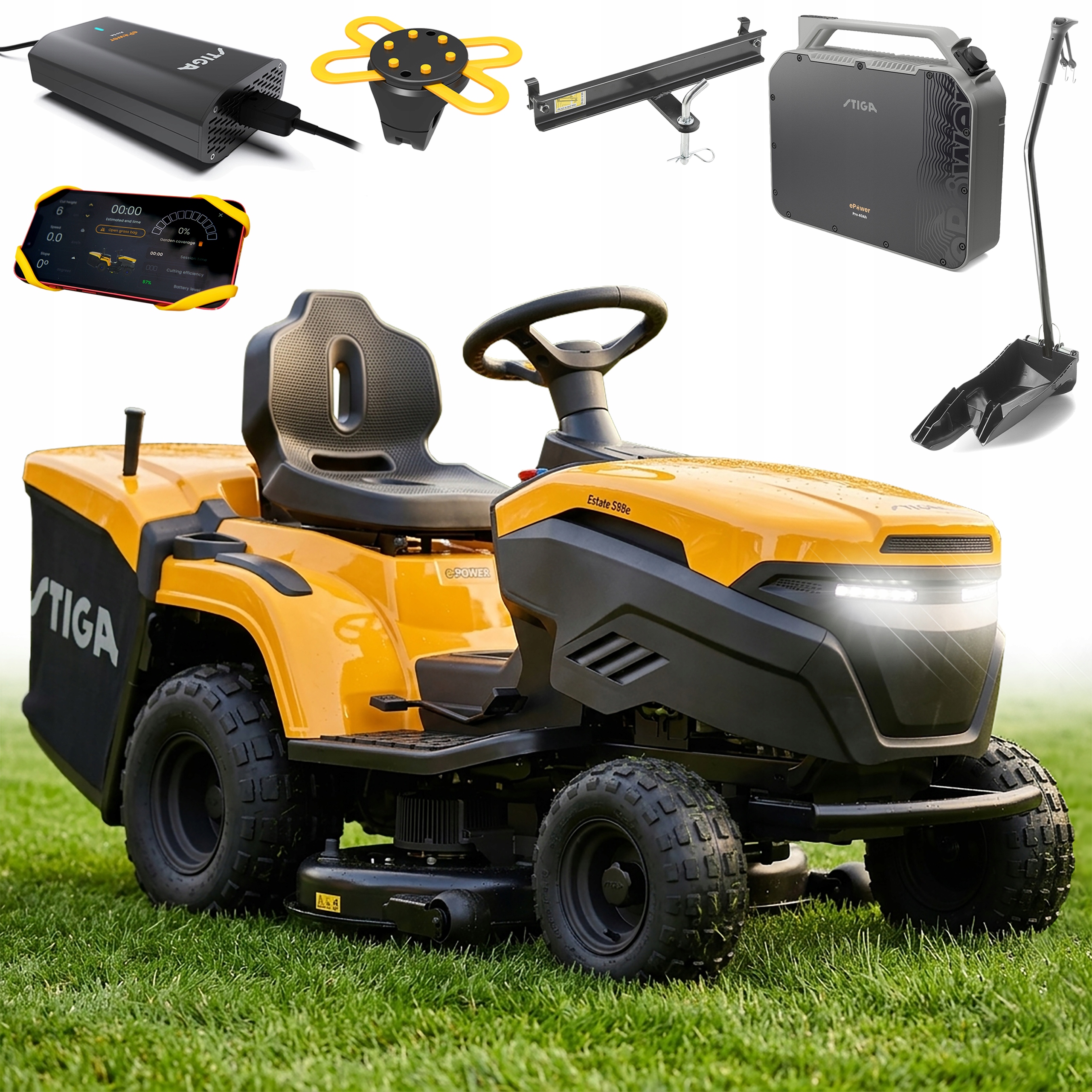 Traktor Kosiarka Akumulatorowy Stiga Estate 598e Automat 3w1 Zestaw 40 Ah