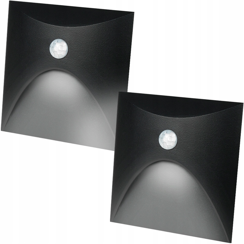 2x Oprawa Led Schodowa Z Czujnikiem Ruchu Lampki Na Schody Kwadratowa 230V