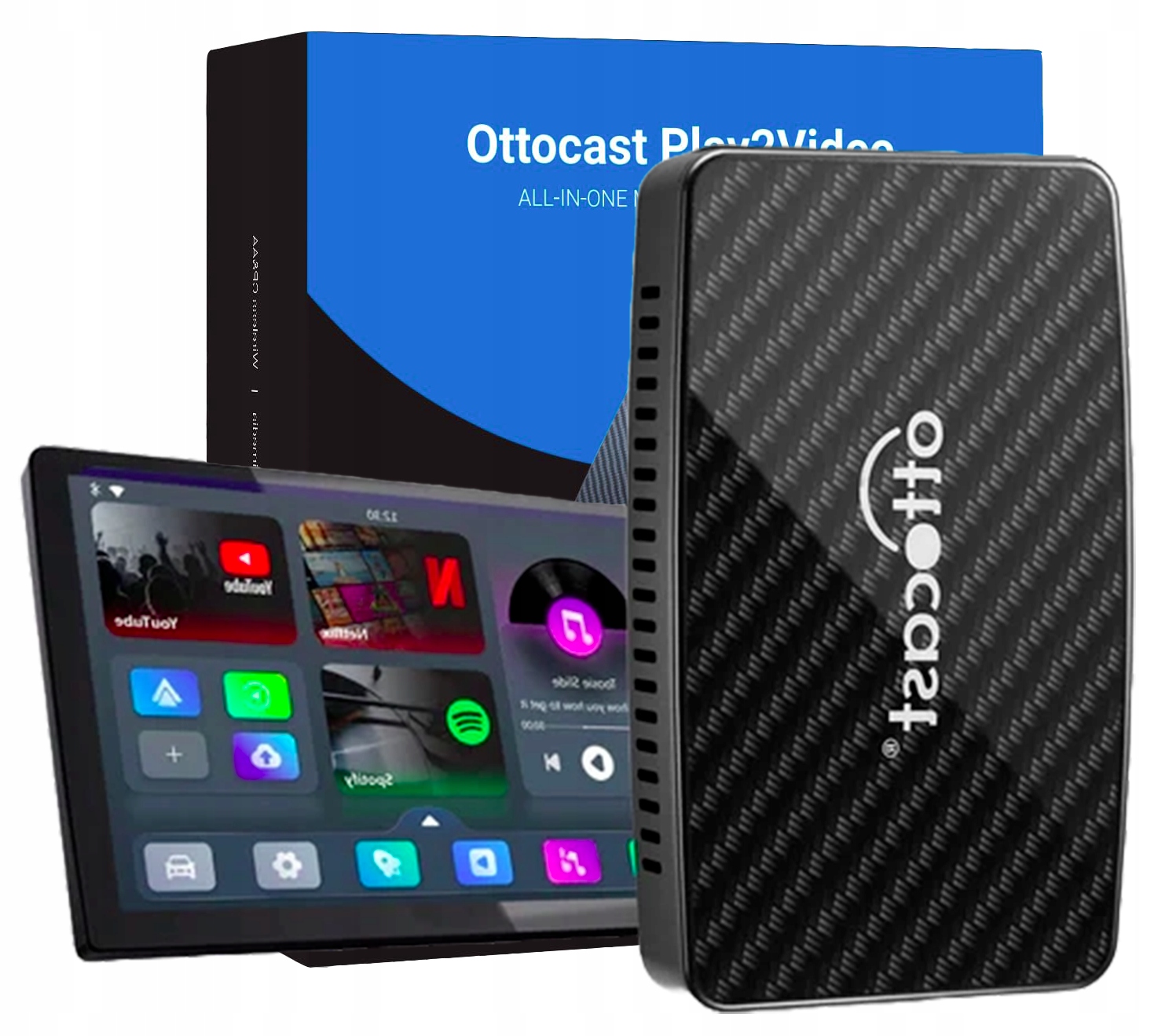 Adapter Samochodowy Ottocast Play2Video Pro Carplay/Android Auto Android 12