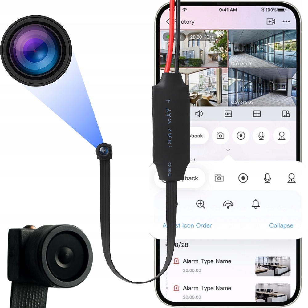 Mini Wifi Kamera Špionážní Skrytá Android Dálkové Ovládání Senzor Pohybu