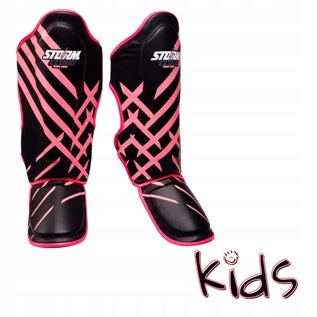 StormCloud Ochraniacze na piszczele dla dzieci Lynx Czarno-Różowe Junior L