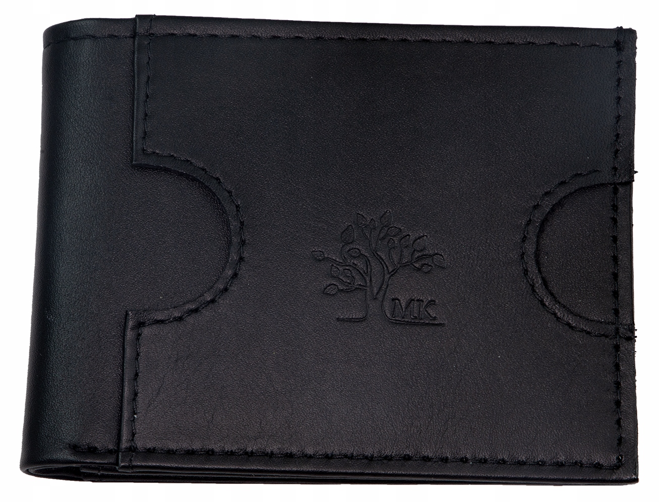 Mały czarno-brązowy skórzany portfel