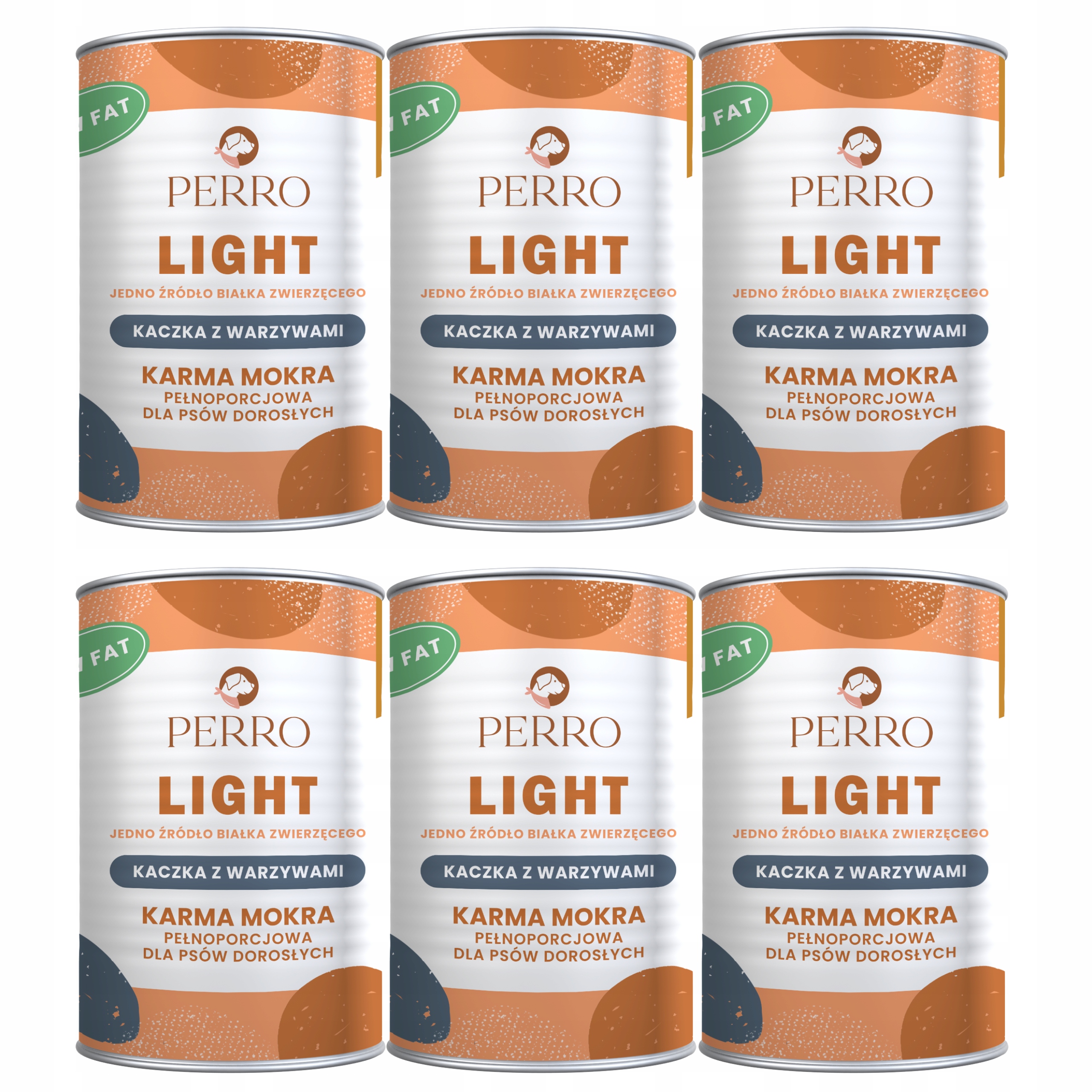 Levně Perro Light Monoproteinové krmivo pro psy Kachna se zeleninou 6 x 400 g