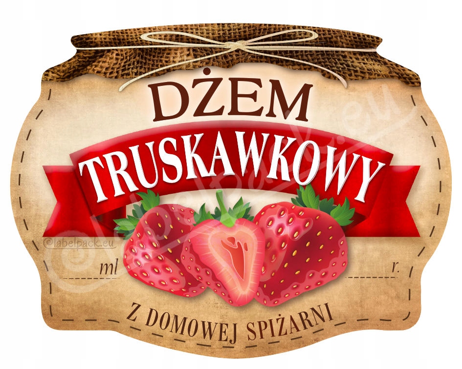 

Dżem Truskawkowy- Etykieta, naklejka 10x