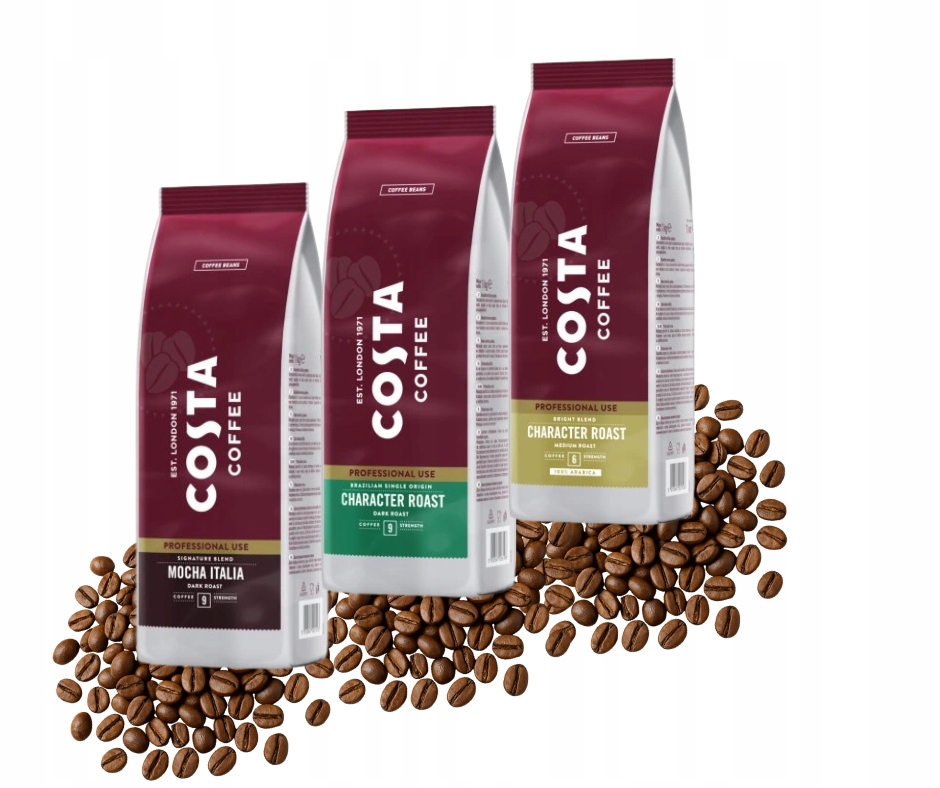 Kawa Costa Pro zestaw Signature Dark, Brazilian, Bright Blend 3x1kg