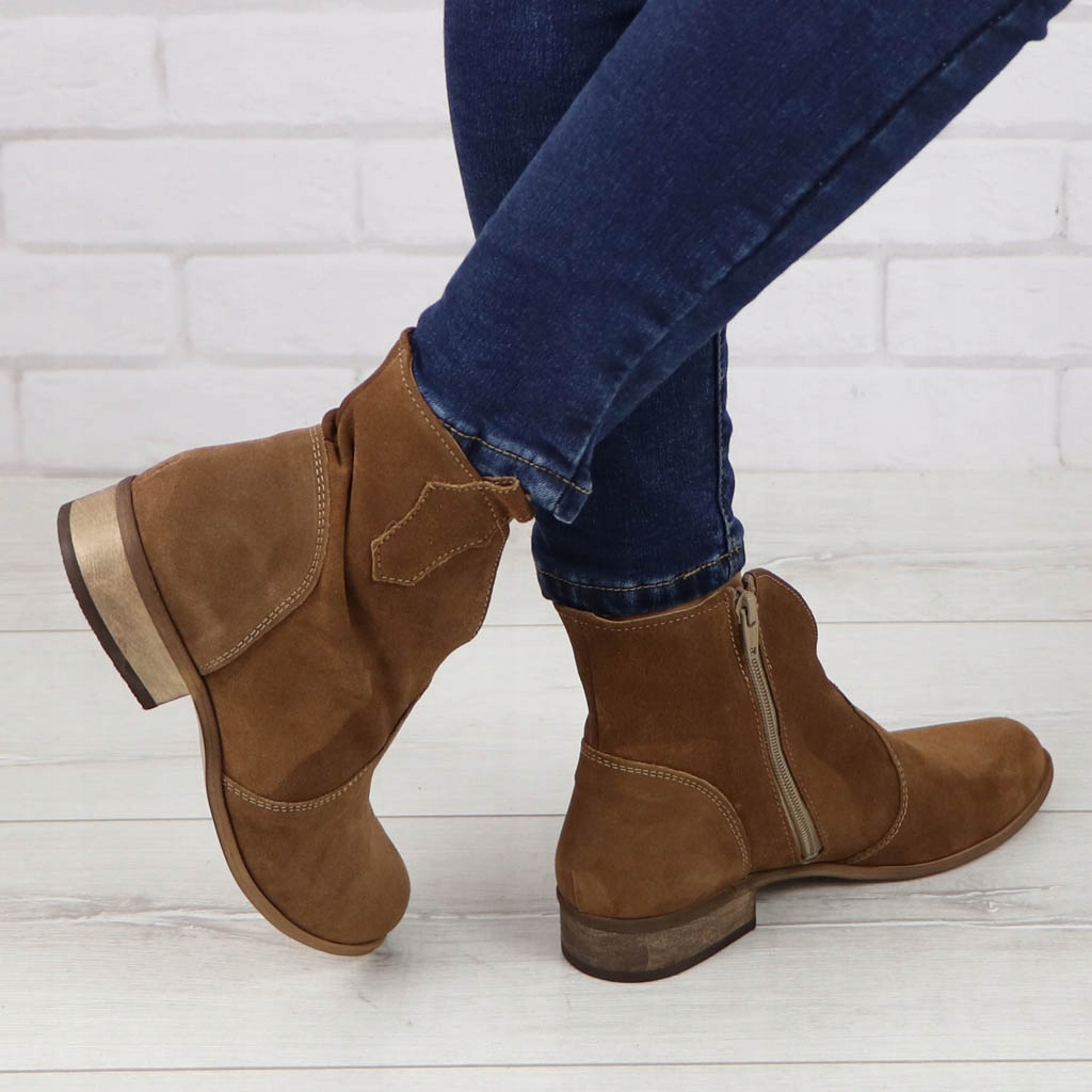 Botki nieocieplane Optimo 211 Rude Brązowe zamsz 40 Marka inna