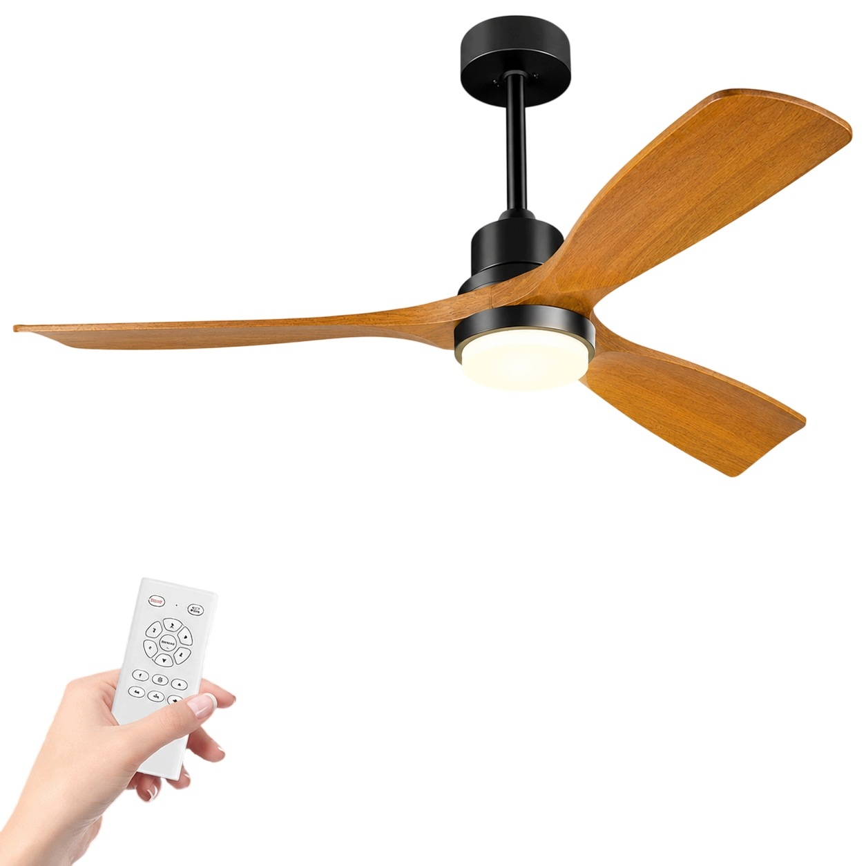 Stropný Ventilátor Lampa Led Osvetlenie 52" Forrovenco Časovač Diaľkový Ovládač
