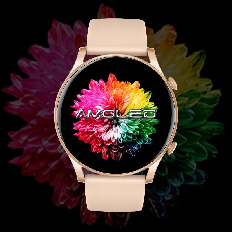 SMARTWATCH ZEGAREK DAMSKI POLSKIE MENU ROZMOWY CIŚNIENIE PULS SPORT AMOLED Transmisja danych brak