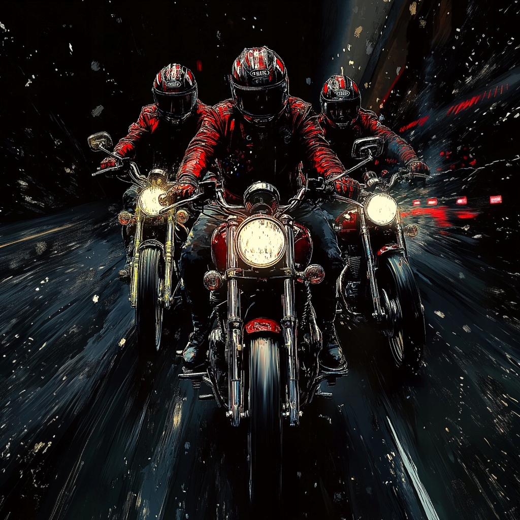 Obraz Na Plátně Canvas Motor Motocykl Biker Jízda Harley Noc Cestování 80x80
