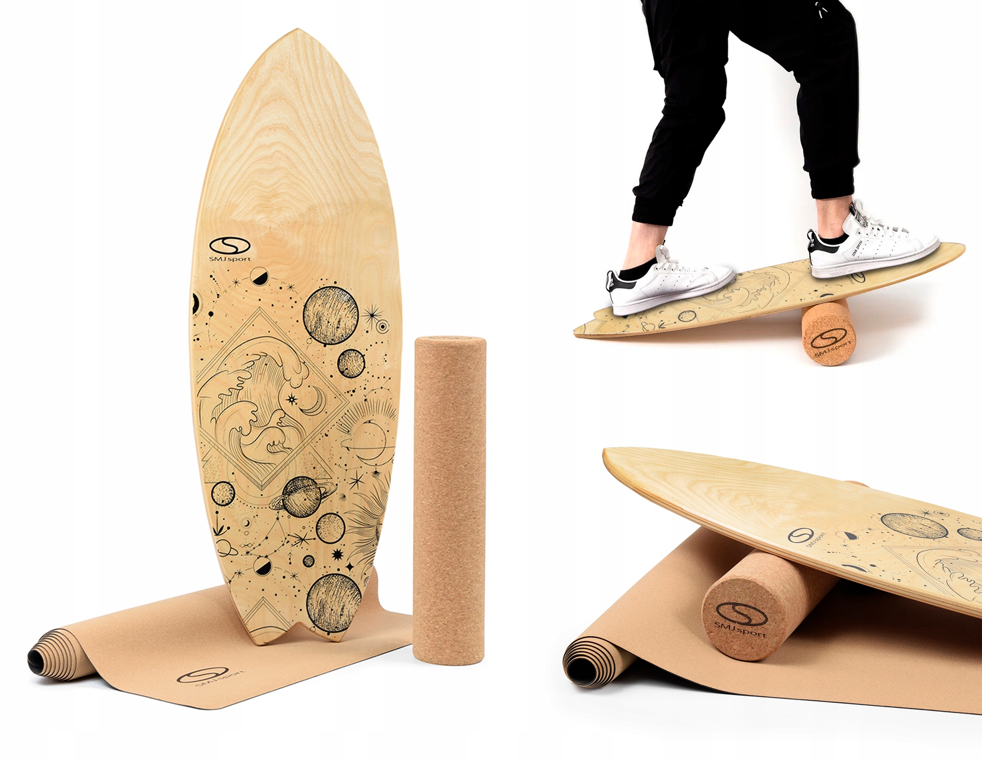 Trickboard balance Deska Wałek Mata zestaw do ćwiczeń równoważnych