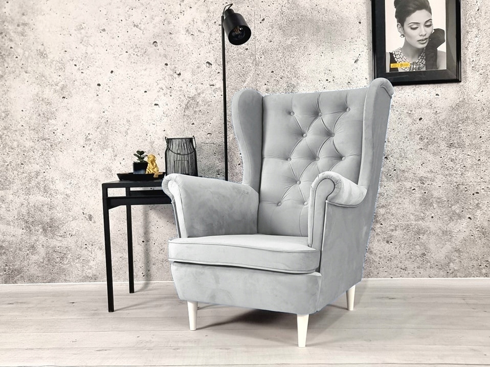 FOTEL USZAK STYL SKANDY GŁĘBOKI PIK PLAMOODPORNY Głębokość mebla 85 cm