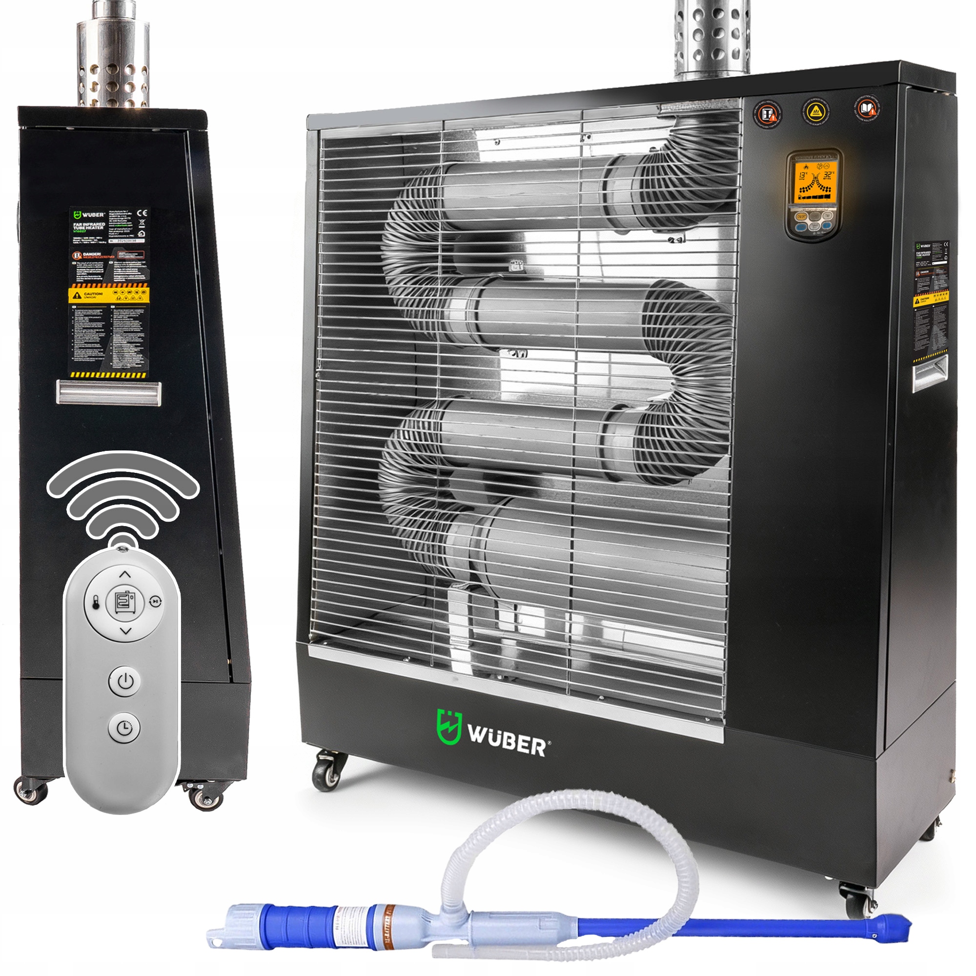 Spalinowa Nagrzewnica Olejowa Podczerwień Moc 13KW LCD Odprowadzenie Spalin