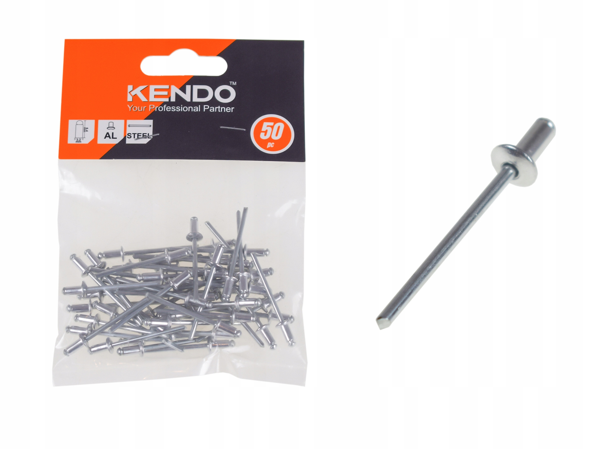 

Zestaw Nity Aluminiowe Zrywalne 50ELE 3,2x6,4mm