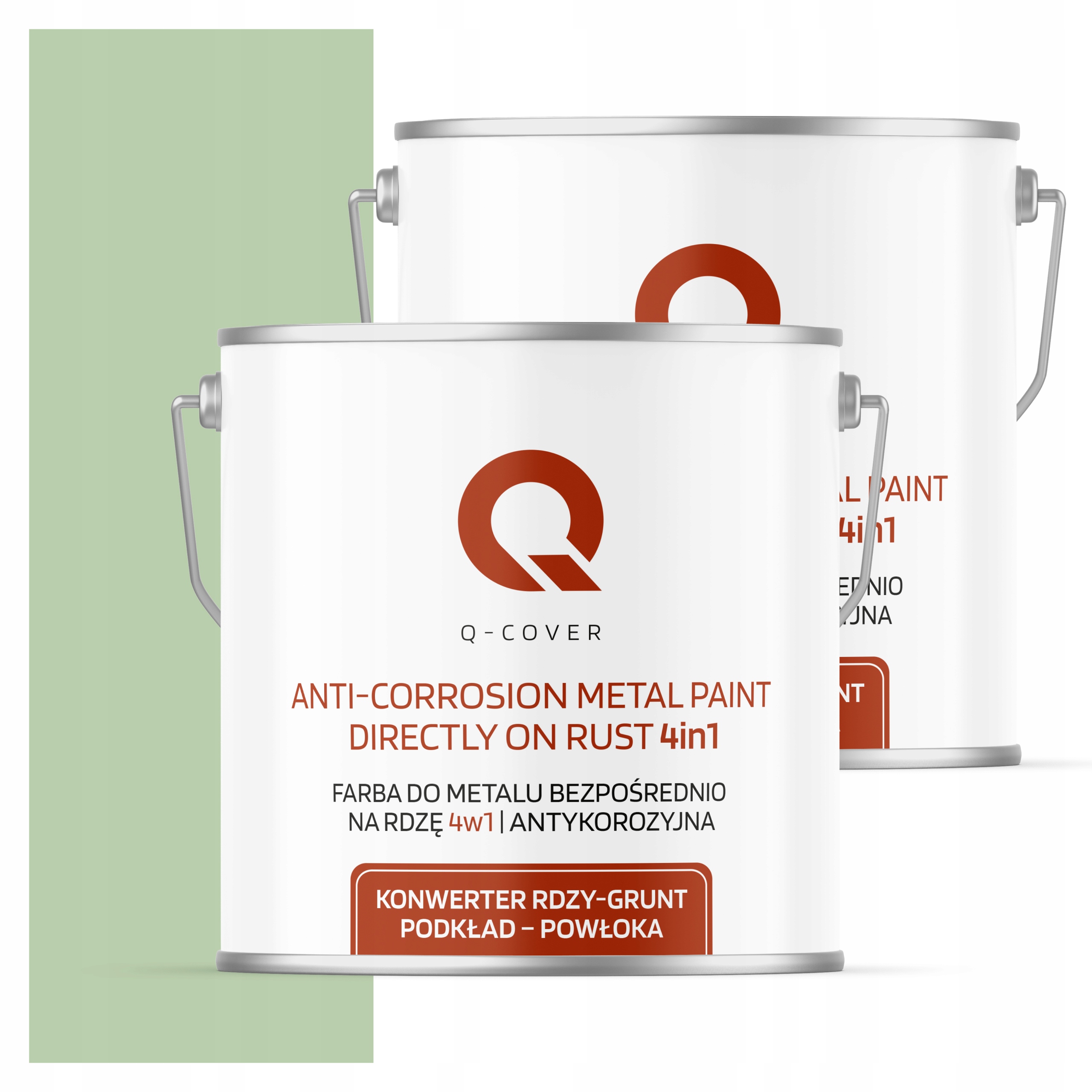 Farba Priamo na hrdzu Pozinkovaná hliníková oceľ 5L 4v1 polomatná zelená pastelová