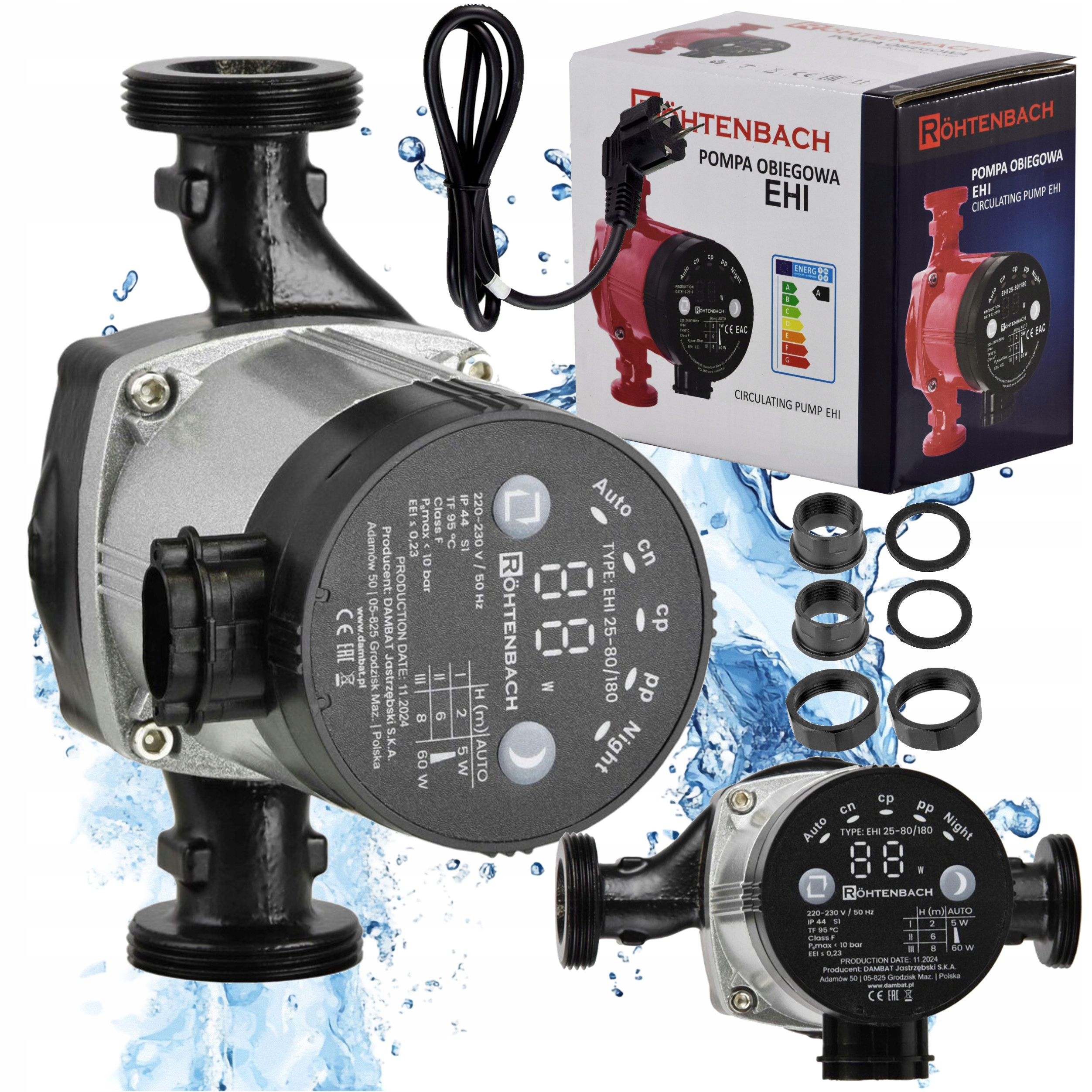 Energeticky Úsporná Obehová Cirkulačná Pumpa Na Vodu 25-80/180, Elektronická