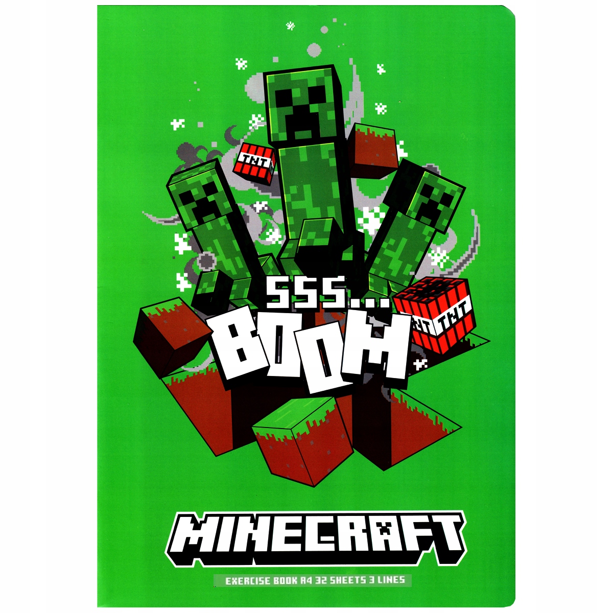 Zeszyt A4 32 kartki w kolorowe trzy linie do nauki pisania Minecraft, Astra