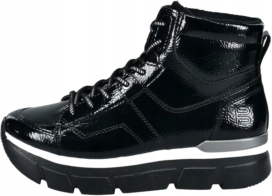 Bagatt Dámské Kotníkové Boty Černé Lakované Šněrovací 38 J0B