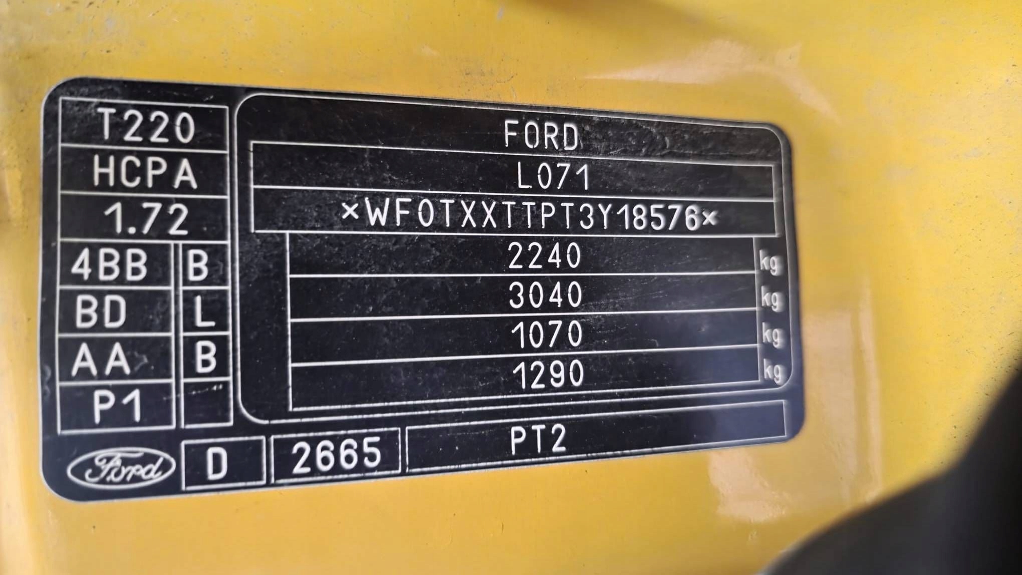 FORD TRANSIT CONNECT and 1 PT2 MK1 02-06 bumper front front SAFFRON YELLO