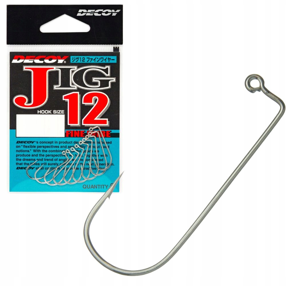 9 szt. Haczyki Decoy JiG 12 z zadziorem srebrne Made in Japan #4