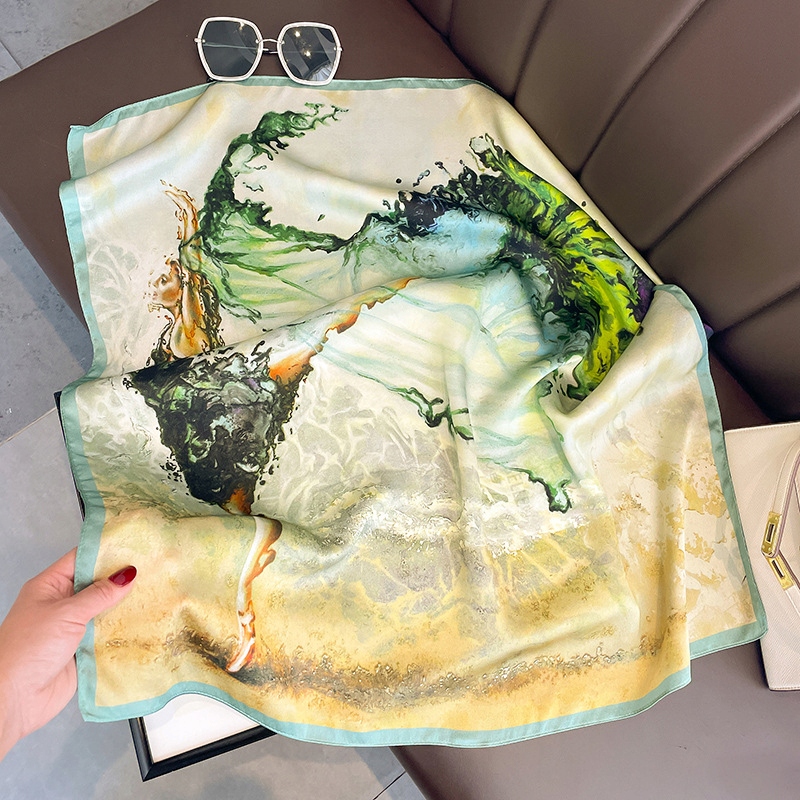 Dámská šála ze 100% morušového hedvábí, 65 cm